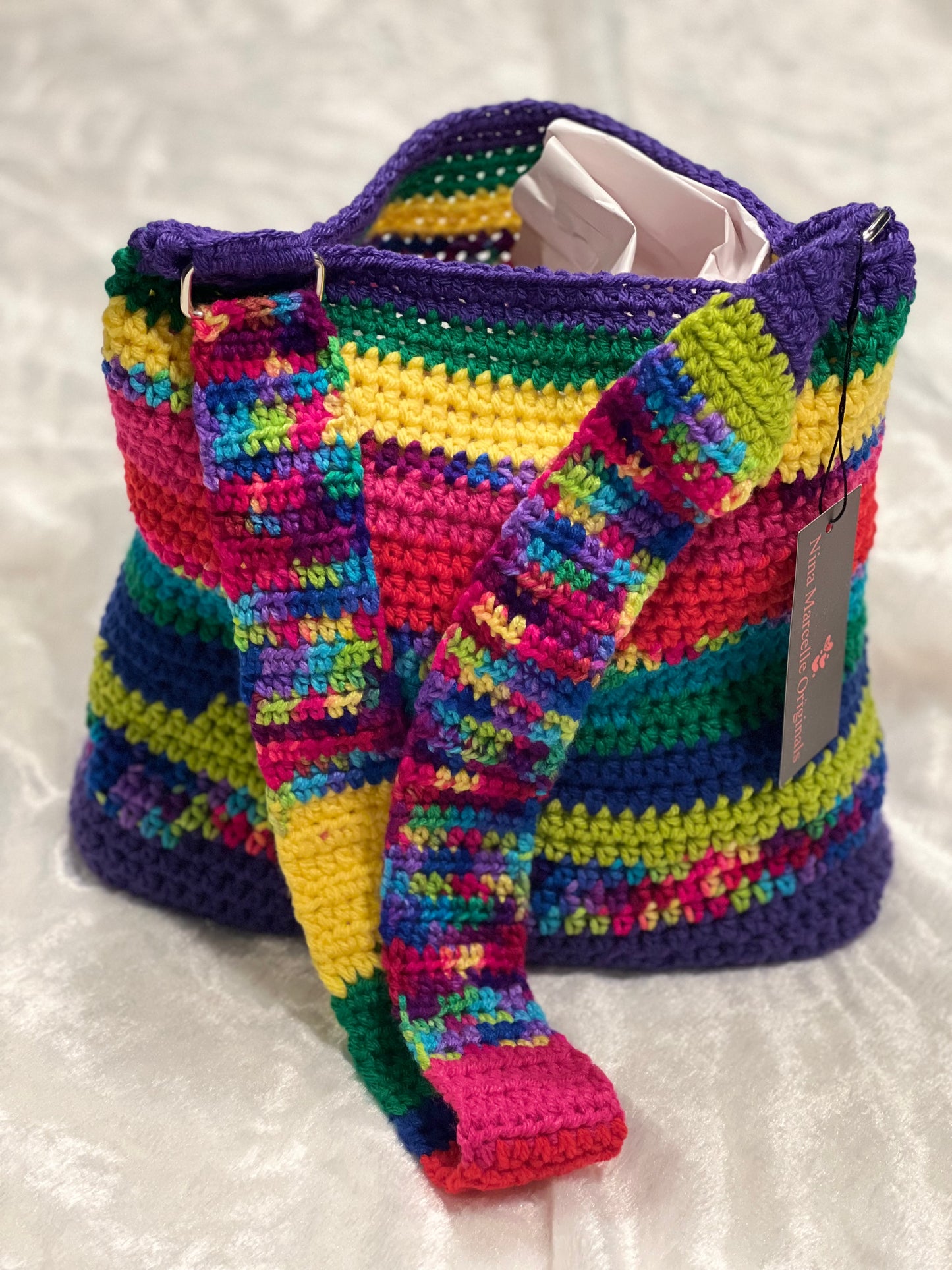 Bright and Lively Crochet Tote Bag